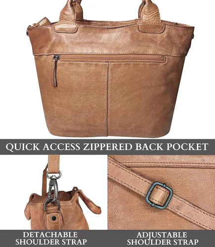 Vista 5 de Bolso de mano de cuero para mujer, regalo para el día de la madre, bolso de hombro de cuero, bolso de viaje para mujer, bolso de oficina