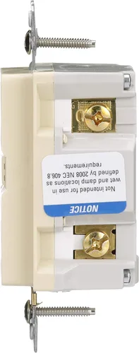 Vista 3 de Eaton GFCI - Receptáculo dúplex resistente a manipulaciones 20A -125V con placa de pared de tamaño estándar, color marfil
