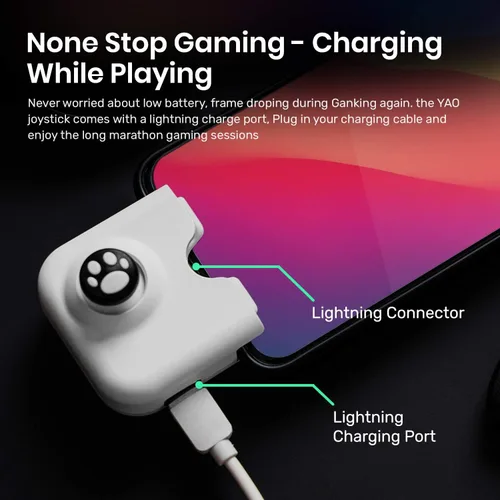 Vista 5 de IFYOO YAO L1 Pro - Joystick de control de juegos móvil para iPhone iOS 134 o posterior mando de juegos para PUBGG Mobile Call of Duty Mobile CODM