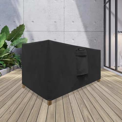 Vista 2 de Funda resistente para muebles de exterior, fundas cuadradas y rectangulares impermeables con rejillas de ventilación de aire, para otomanas, mesas