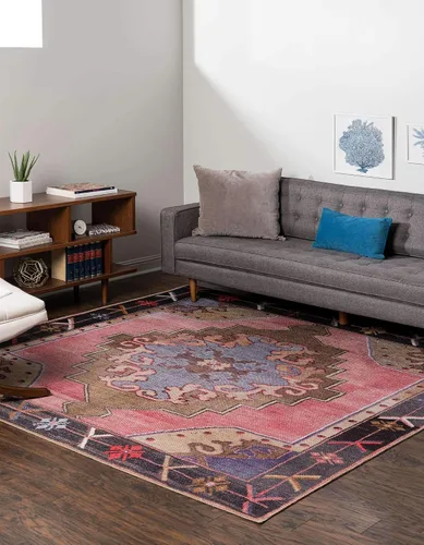 Vista 39 de Unique Loom Timeless Collection - Alfombra de área - Thomas (2' x 3' 1" ovalada, negro y blanco/gris)