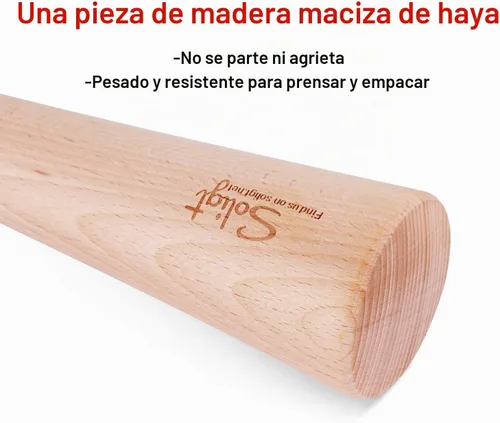 Vista 2 de SOLIGT Machadora de chucrut de 12" para tarros Mason, fermentación de vegetales - Una pieza de madera maciza