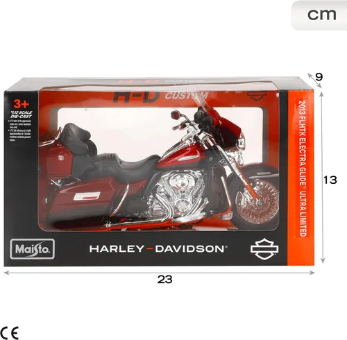 Vista 10 de Motocicleta Harley Davidson FLHTK Electra Glide modelo 2013, roja, versión ultralimitada, 1/12 de Maisto 32323.