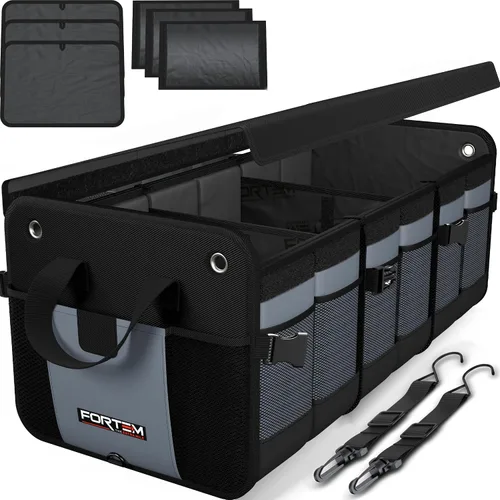 Vista 20 de FORTEM Organizador de maletero con enfriador para SUV, organizador y almacenamiento de automóvil, multicompartimento plegable, regalo de Navidad