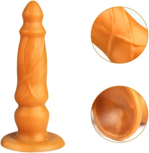 Vista 4 de FST Tapón anal de cabeza cónica, ajuste vaginal, estimulación del punto G, consolador, texturas de bulto, masaje de próstata con fuerte ventosa