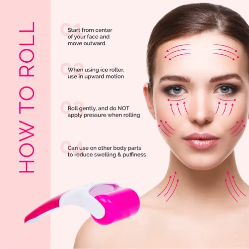 Vista 6 de Elizabeth Mott Rodillo de hielo para rostro y ojos, masajeador facial refrescante para reducir la hinchazón, bolsas debajo de los ojos