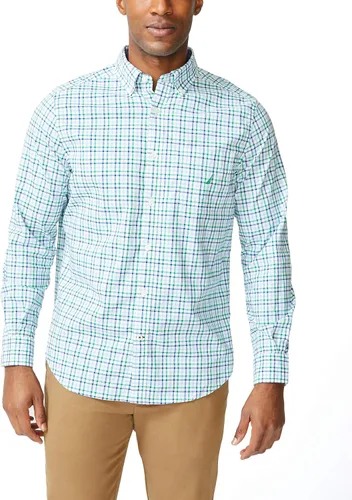 Vista 23 de Nautica - Camisa clásica para hombre, manga larga, con botones y elástica Índigo