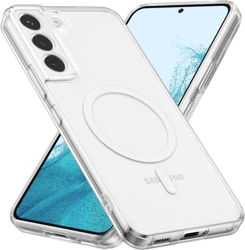 Vista 10 de RALEAVO - Funda magnética para Samsung Galaxy S22 [Compatible con Magsafe], cubierta mate y brillante delgada, parte trasera de policarbonato duro