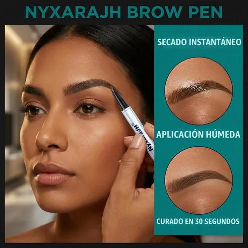 Vista 3 de Bolígrafo de cejas 2 en 1, delineador de cejas de precisión de doble punta con puntas finas, impermeable, 5 colores naturales, herramienta