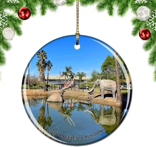 Vista 15 de California Los Ángeles Battleship Museum USA Christmas Tree Adorno Decoración Colgante Colgante Decoración City Travel Souvenir Collection Porcelana
