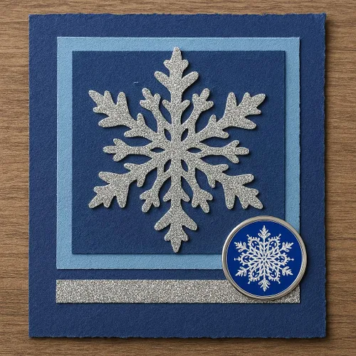 Vista 6 de PaperDirect Sellos de lámina de copo de nieve en relieve azul, calcomanías autoadhesivas para tarjetas, regalos, manualidades y correos