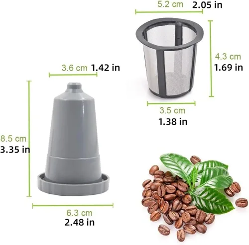 Vista 2 de WOTOW Juego de filtros de café reutilizables para K Cups Filtro de repuesto para Keurig My Style carcasa de filtro compatible con la serie B30 B40