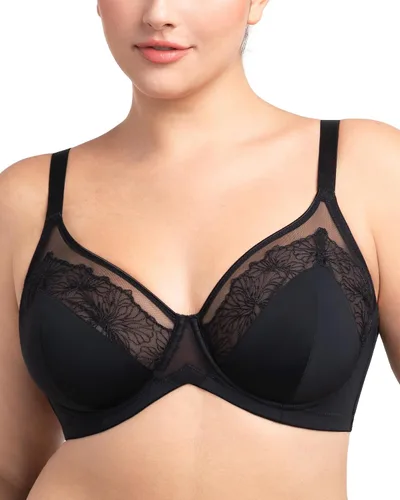 Vista 19 de HSIA Sujetadores minimizadores para mujer Enchante Lace Underwire Bra para Beige almendra