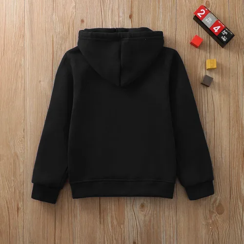 Vista 3 de Sudadera con capucha para niños y niñas, color liso, manga larga, con cremallera, chaquetas para otoño e invierno