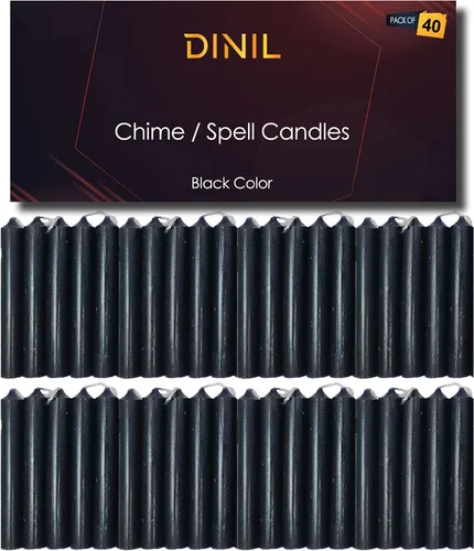 Vista 5 de Dinil – Velas de Hechizo y Chime (40 Velas Blancas) – Mini Velas Cónicas Premium de 4" x 1/2" para Rituales, Cumpleaños, Altar, Hechizos, Velas