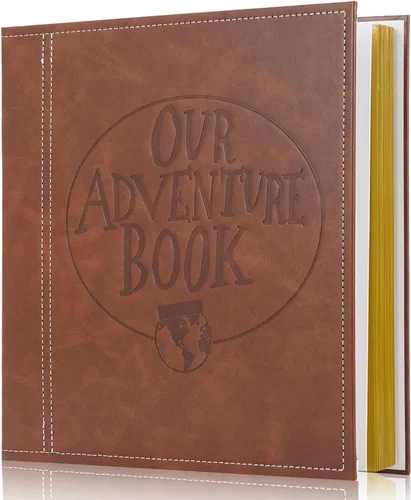 Vista 13 de Mi Libro de Aventuras Diario Álbum de Recortes 164 Páginas Cubierta Retro de Cuero de Vaca Diario de Viaje, Álbum de Recortes de Viaje 3D Diseño