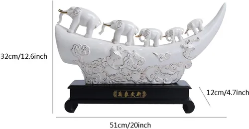 Vista 2 de Figuritas, estatuas de Feng Shui, figura de elefante de la suerte, decoración del hogar, regalo de inauguración de la casa, estatua de elefante