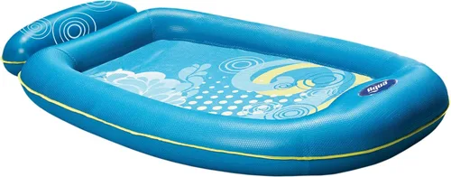 Vista 6 de Aqua - Flotador inflable con contorno de 18 bolsillos, tela de lujo, flotador de piscina para sentarse al sol, alta resistencia, color helechos