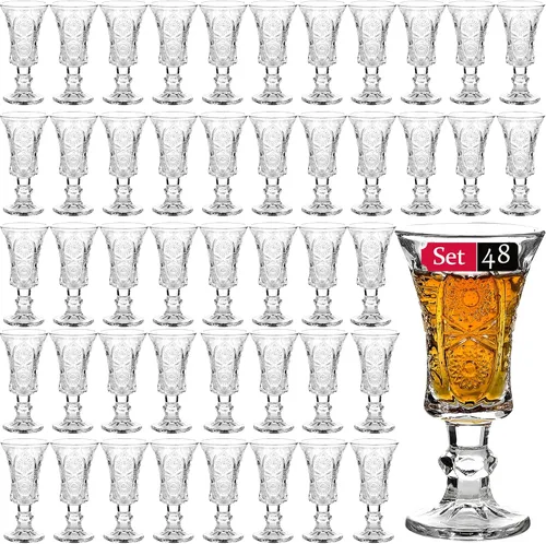 Vista 9 de Glsairy Vasos Cordiales Redondos de 1.3 Onzas, Vasos de Jerez Sin Plomo, Vasos de Chupito Transparentes de Base Pesada (Juego de 12)