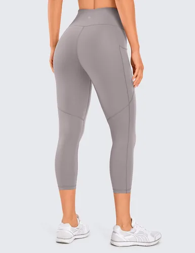 Vista 2 de CRZ YOGA Leggings capri de entrenamiento con sensación desnuda para mujer, 21 pulgadas, cintura alta, control de abdomen, pantalones de yoga