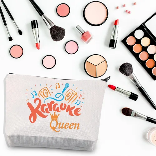 Vista 3 de BDPWSS Karaoke Queen Bolsa de maquillaje para amantes del karaoke, regalo de noche de karaoke, regalo divertido para cantar, regalo para fanáticos