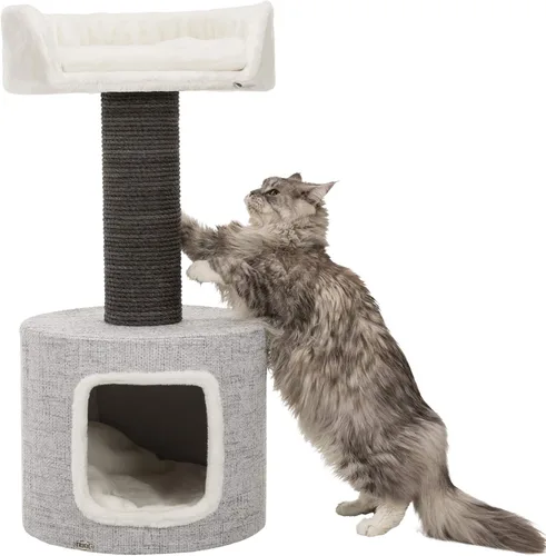 Vista 2 de Trixie Fonda Rascador para gatos de 39 pulgadas, rascador para gatos con base de tela suave y cuerda de sisal duradera, para gatos grandes con base