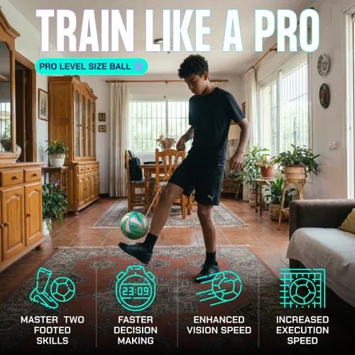 Vista 2 de Balón de entrenamiento de fútbol con aplicación gratuita Equipo de entrenamiento para jugadores jóvenes Regalos de fútbol Mejora el control