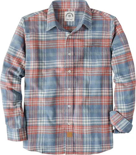 Vista 36 de Dubinik® Camisa de franela, para hombre, de manga larga, a cuadros, suave, 100% algodón, informal, con botones, ajuste regular Gris Negro
