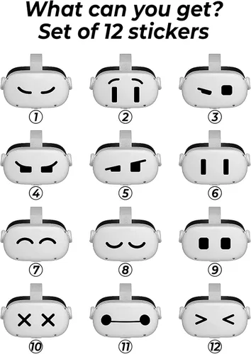 Vista 2 de Pegatinas VR 12 unidades, calcomanías para auriculares, Baymax para Oculus Quest 2, calcomanías adhesivas para auriculares MetaQuest, accesorios