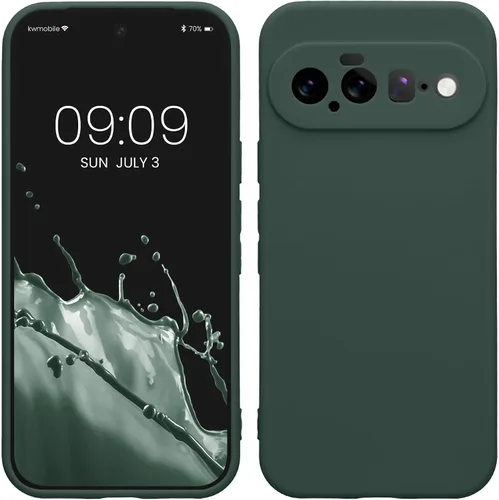 Vista 299 de kwmobile Funda compatible con Google Pixel 9 - Funda protectora delgada de TPU para teléfono - Acabado mate suave - Piedra antigua