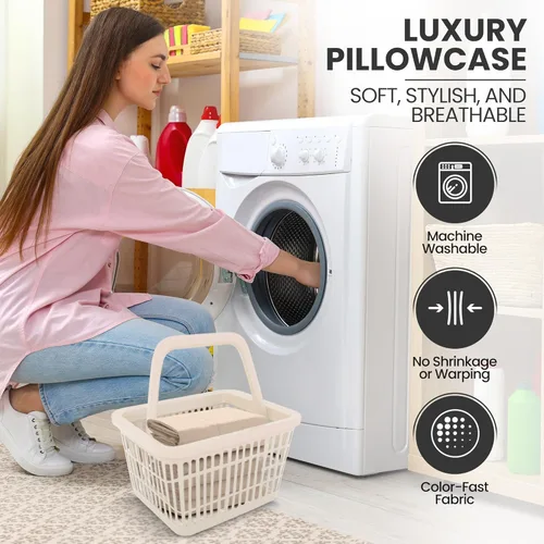 Vista 8 de Utopia Bedding - Juego de 2 fundas de almohada tamaño estándar, con cierre de sobre, tela de microfibra cepillada suave, resistentes al encogimiento