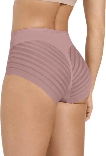 Vista 2 de Leonisa Ropa interior invisible de cintura alta con control de abdomen y encaje a rayas - Bragas moldeadoras para mujer