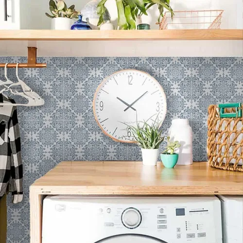 Vista 3 de Alwayspon Adhesivos de transferencia de azulejos de vinilo esmerilado para despegar y pegar, calcomanías autoadhesivas para azulejos de pared