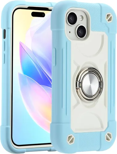 Vista 35 de MARKILL Funda compatible con iPhone 14 Pro de 6.1 pulgadas con soporte de anillo integrado, protección contra caídas de grado militar, carcasa Palta