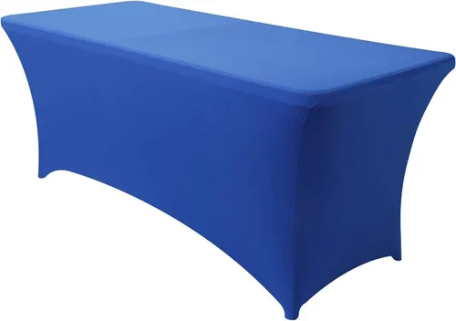 Vista 81 de Obstal Funda de mesa de elastano elástica de 4 pies para mesas plegables estándar, paquete de 2 manteles rectangulares universales ajustables