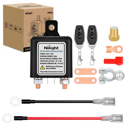 Vista 16 de Nilight Relé de Arranque de 120A, Interruptor de Relés Divididos de 4 Pines, 12V Continuo Servicio Pesado SPST Alta Corriente 4 Terminales Control