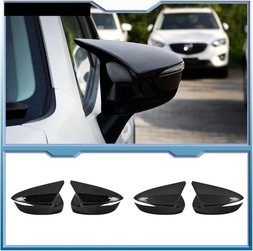 Vista 2 de Compatible con Mazda CX-3 2016-2019 CX-5 2015 2016 2016 Puerta lateral de la carcasa del espejo retrovisor exterior Cubierta del espejo retrovisor