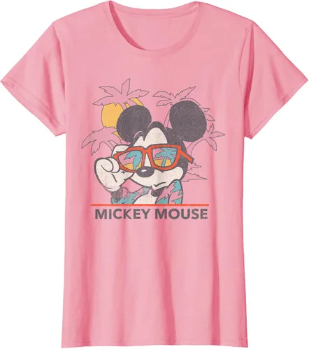 Vista 9 de Disney Mickey and Friends Mickey Mouse Tropical Retrato Camiseta S Negro
