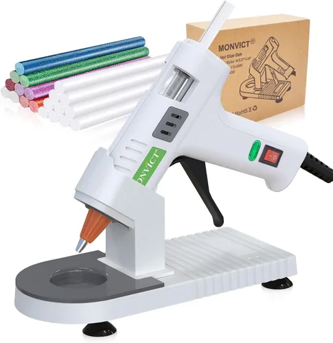 Vista 8 de MONVICT - Pistola de silicón inteligente con apagado automático, kit de mini pistola de pegamento sin cable con batería de 2.2A, bolsa