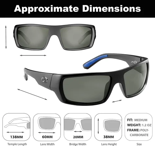 Vista 2 de Flying Fisherman Lentes de sol polarizados envolventes, marco negro matelente ahumada, talla M, Marco negro mate, lente de humo
