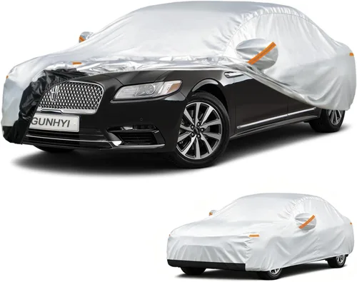 Vista 58 de GUNHYI - Funda de automóvil de 6 capas para Tesla Model 3 (2017-2025), impermeable para todo tipo de clima, protección UV contra la nieve, el sol