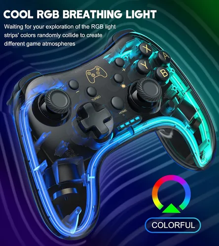 Vista 2 de Switch Controller Compatible with Nintendo SwitchLiteOLED & PCAndroidIOS, Switch Pro Controller With RGB Breathing LED, Switch Controllers Remote