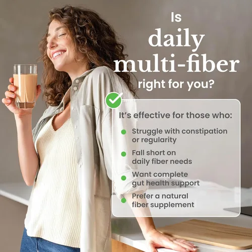 Vista 5 de nbpure Mezcla diaria de fibra en polvo para la salud digestiva, apoyo del colesterol, control saludable del peso, con fibra prebiótica, insoluble