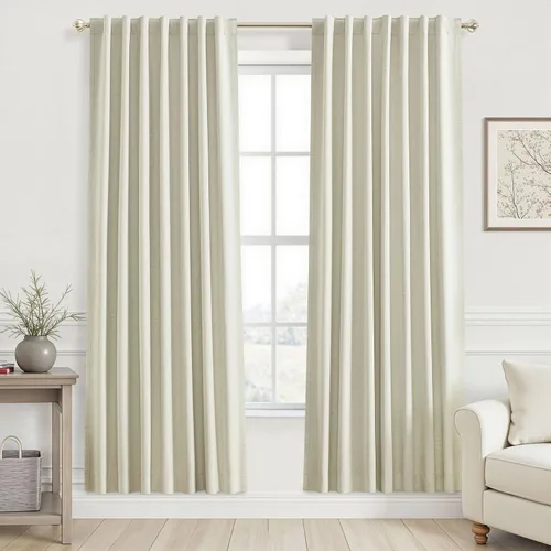 Vista 96 de UHITECH Cortinas opacas de 35 pulgadas de largo para sala de estar, 2 paneles, cortina opaca corta para cocina para ventanas pequeñas, cortinas