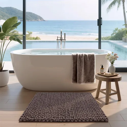 Vista 8 de LUMI Tapete de baño de lujo, tapete de baño ultra suave de secado rápido, alfombra de baño antideslizante absorbente de felpilla gruesa, tapete