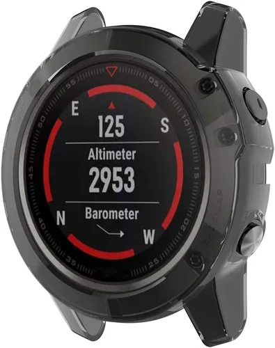 Vista 6 de REYDA Paquete de 2 fundas de reloj compatibles con Garmin Fenix 5X/5X Plus, ultrafinas y suaves de silicona TPU con borde de parachoques, resistente
