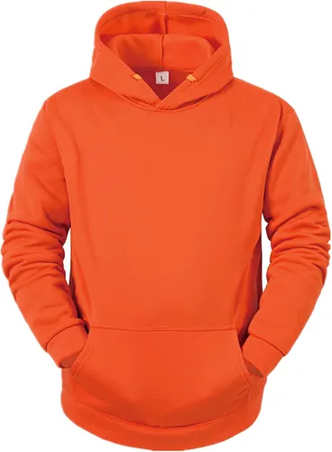 Vista 2 de Sudaderas con capucha para hombre, manga larga, con bolsillos, lisas, térmicas, grandes y altas, ajuste regular, sudaderas con capucha D04E