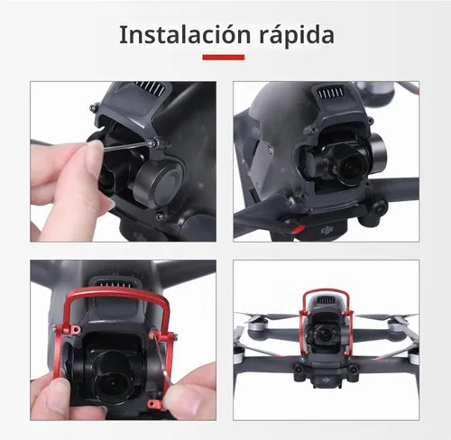 Vista 8 de FPV Drone Gimbal Bumper para DJI FPV Drone PTZ Protect Bar Cámara de aleación de aluminio Anti-colisión (negro)