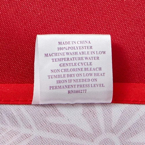 Vista 3 de Violet Linen Manteles rojos decorativos con diseño de copos de nieve navideños - 60" redondos