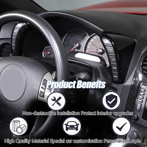 Vista 3 de Cubierta de botón para salpicadero compatible con Chevy Corvette C6 2005-2013, bisel del velocímetro, accesorios interiores del marco